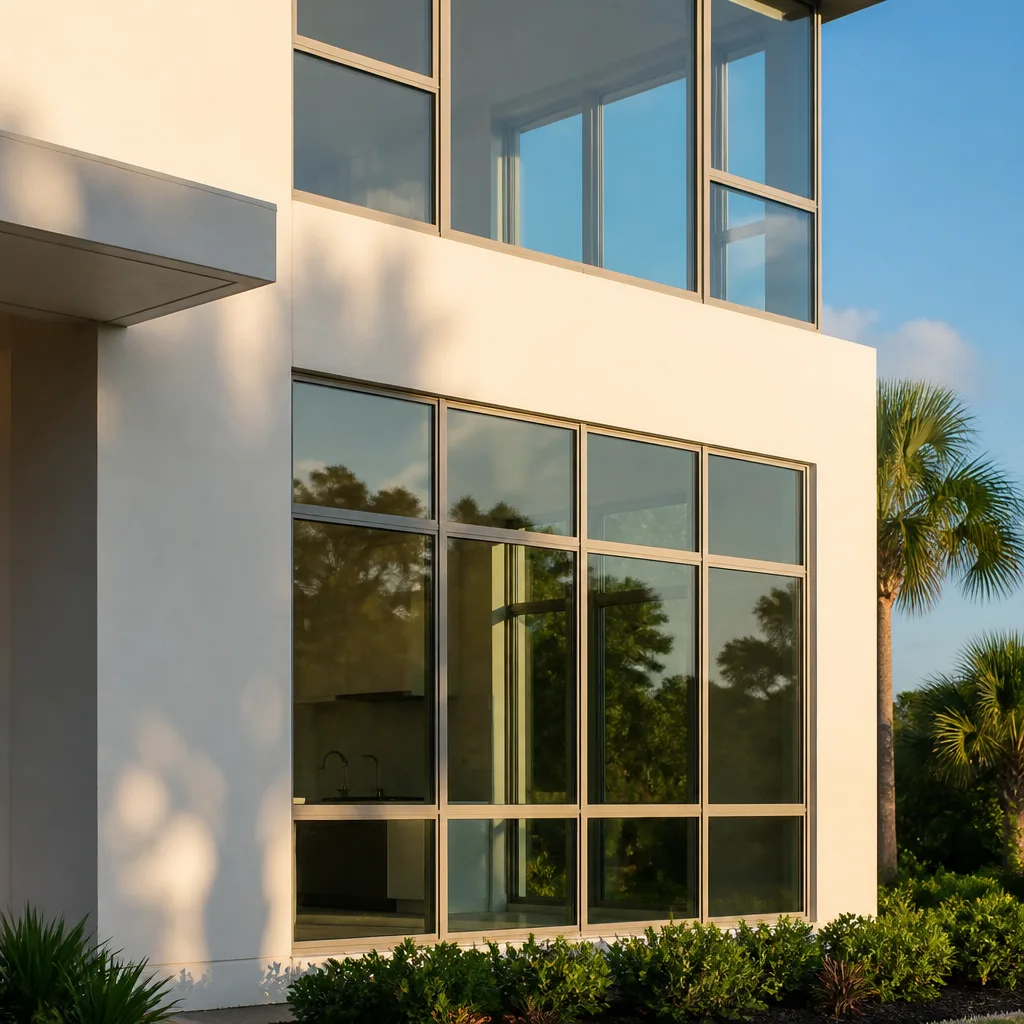 Modern floor-to-ceiling window installation in a contemporary home